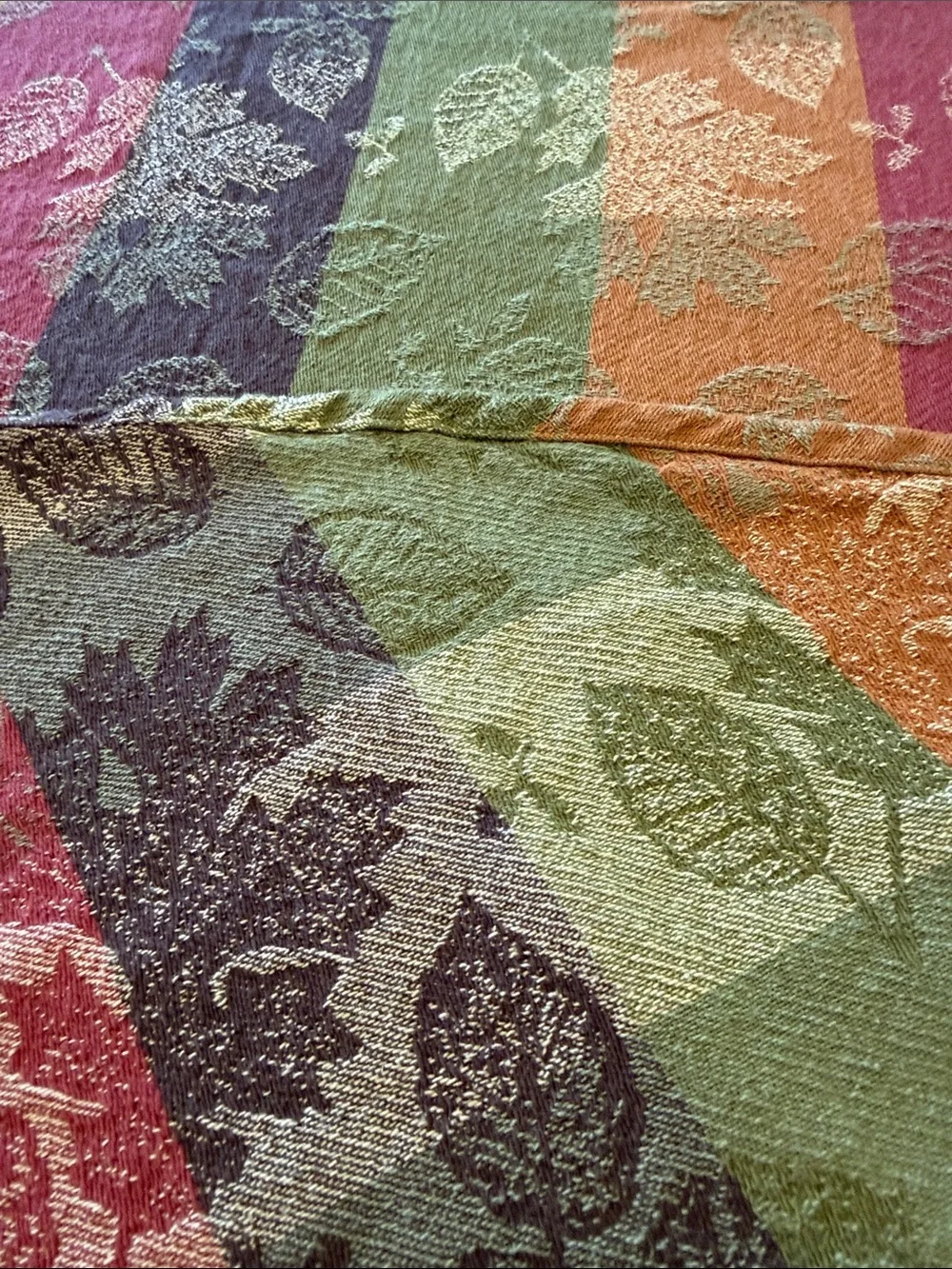 Sonoma Life & Style 100% Cotton Autumn Colors w/Leaves 58”x74” Tablecloth